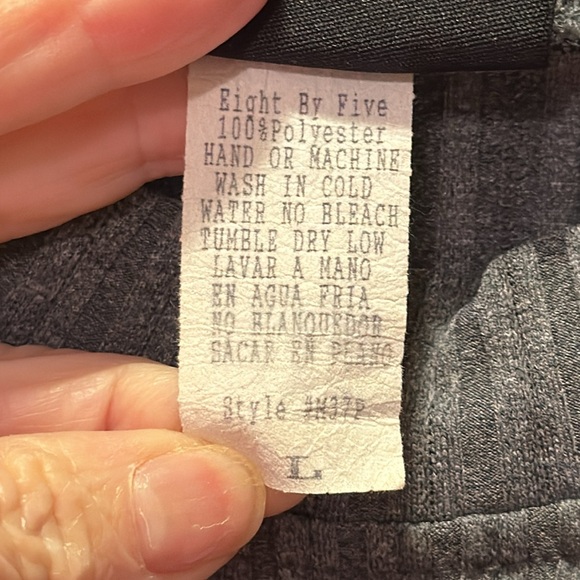 Ranchero men’s grey ribbed pull over shirt / polyester -Stretch material/ Size L - Picture 5 of 8